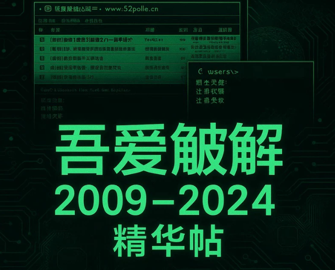 《吾爱破解2009–2024》精华帖珍藏合集！实用教程+破解思路+经典资源一网打尽！-星途优栈