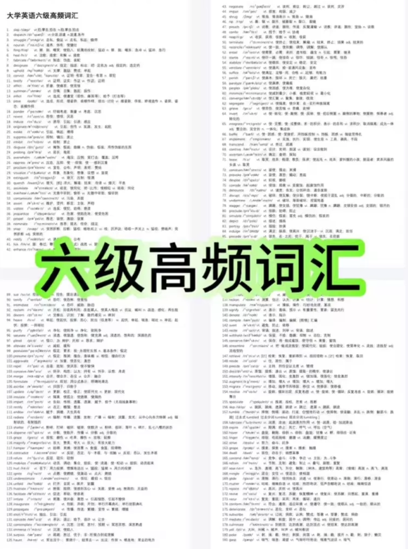图片[2]-大学英语六级高频词汇汇总大学英语六级单词大纲词汇5500电子版-星途优栈