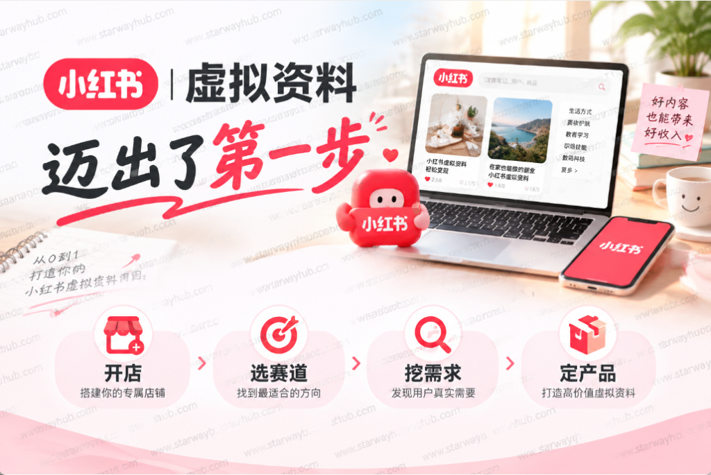 图片[1]-小红书虚拟资料｜迈出了第一步：开店、选赛道、挖需求、定产品-星途优栈